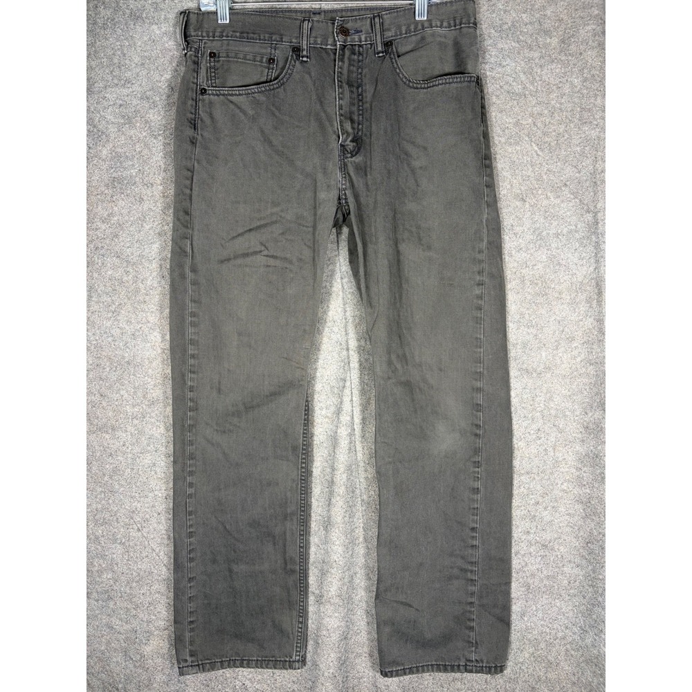 Levis 505 Regular Fit Jeans Mens 34x32 Charcoal Gray Straight Leg 00505-0716